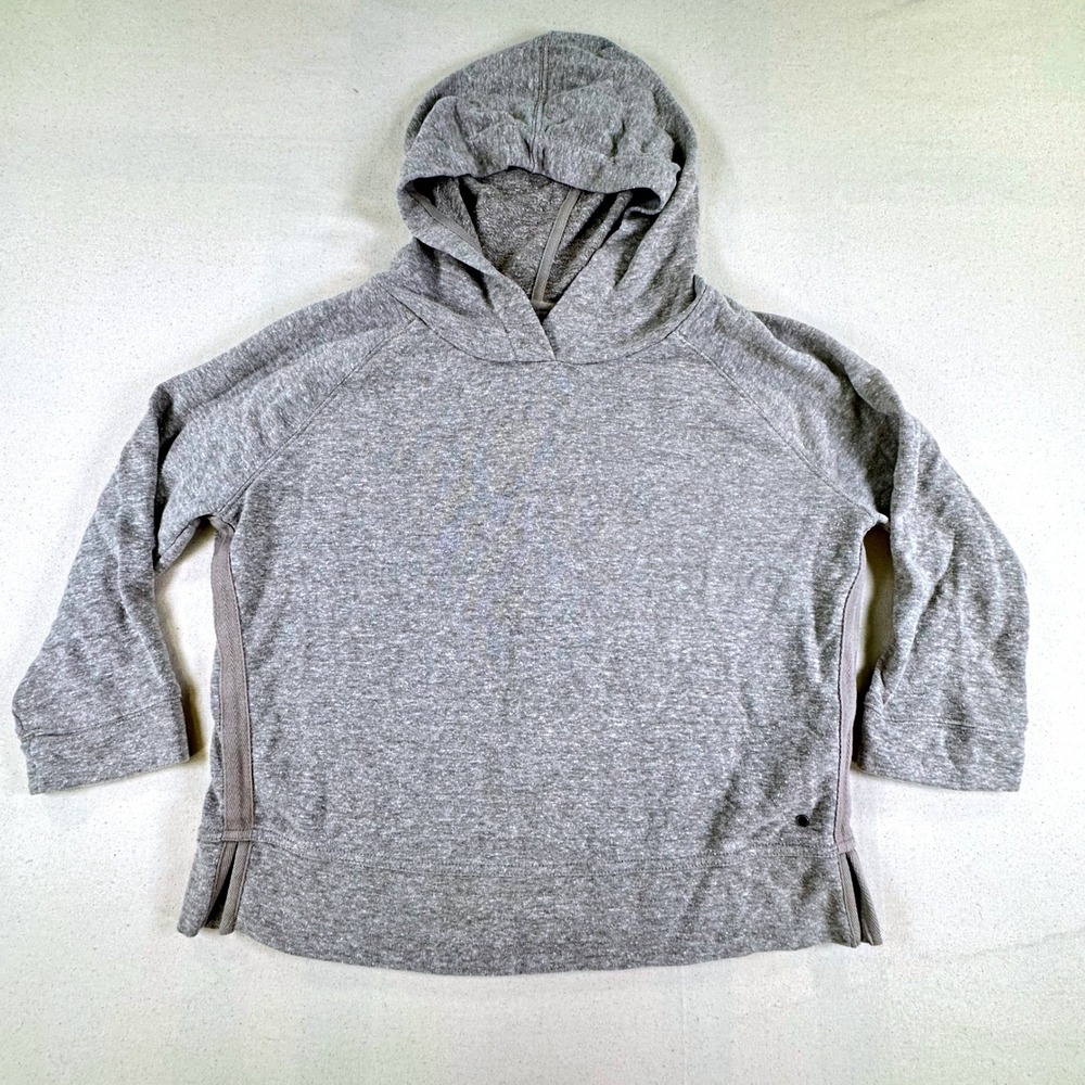 Prana Cozy Up Hoodie Womens Medium Gray Hemp Blend 3/4 Sleeve W21202063